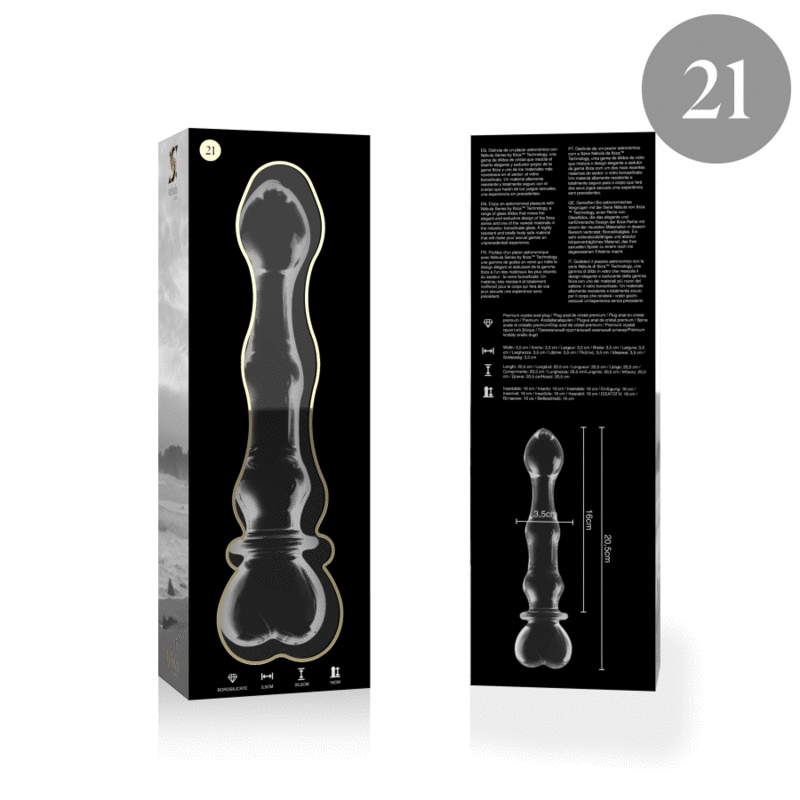 NEBULA SERIES BY IBIZA - MODELL 21 DILDO BOROSILIKATGLAS KLAR 20.5 CM -O- 3.5 CM - Vanelion Paradise