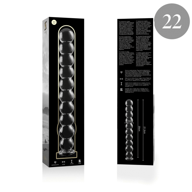 NEBULA SERIES BY IBIZA - MODELL 22 DILDO BOROSILIKATGLAS KLAR 21.5 CM -O- 2.5 CM - Vanelion Paradise