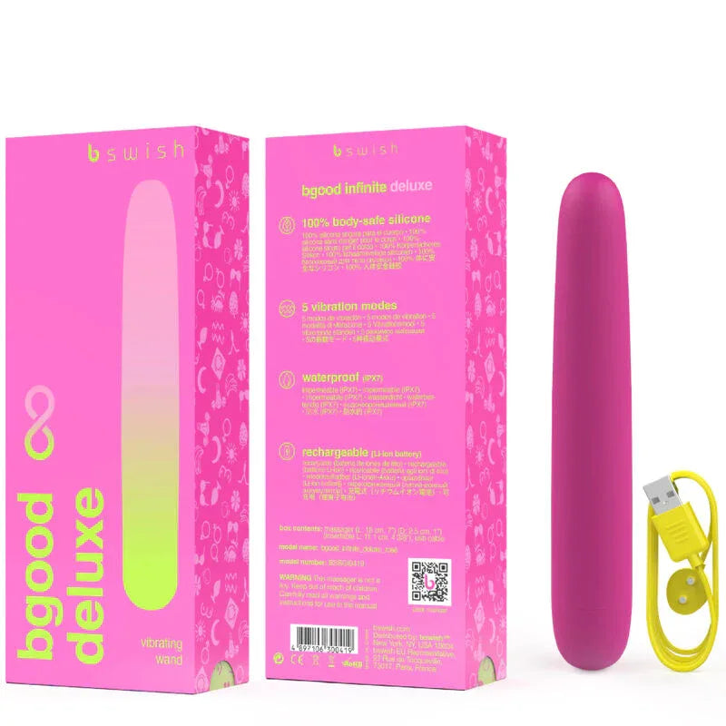 B SWISH - BGOOD INFINITE DELUXE WIEDERAUFLADBARER VIBRATOR ROSA SILIKON - Vanelion Paradise