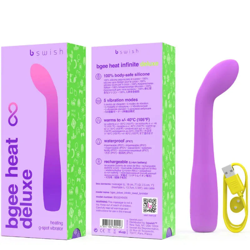 B SWISH - BGEE HEAT INFINITE DELUXE WIEDERAUFLADBARER VIBRATOR LAVENDEL SILIKON - Vanelion Paradise