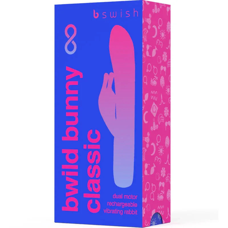 B SWISH - BWILD BUNNY INFINITE KLASSISCHER WIEDERAUFLADBARER VIBRATOR AUS BLAUEM SILIKON - Vanelion Paradise