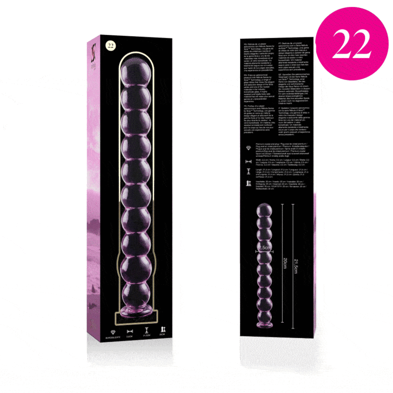 NEBULA SERIES BY IBIZA - MODELL 22 DILDO BOROSILIKATGLAS KLAR 21.5 CM -O- 2.5 CM - Vanelion Paradise