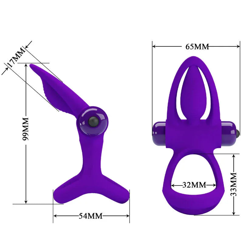 PRETTY LOVE - VIBRATORRING 10 VIBRATIONEN LILA SILIKON - Vanelion Paradise