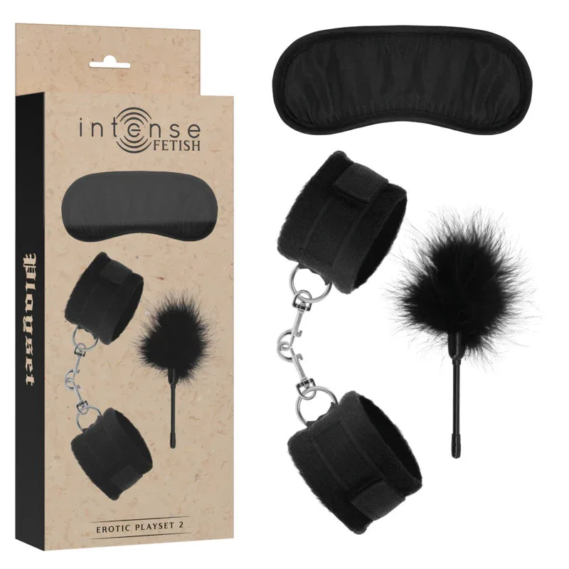 INTENSE - FETISH EROTIKSPIELSET 2 MIT HANDSCHELLEN, BLINDMASKE UND KITZEL - Vanelion Paradise