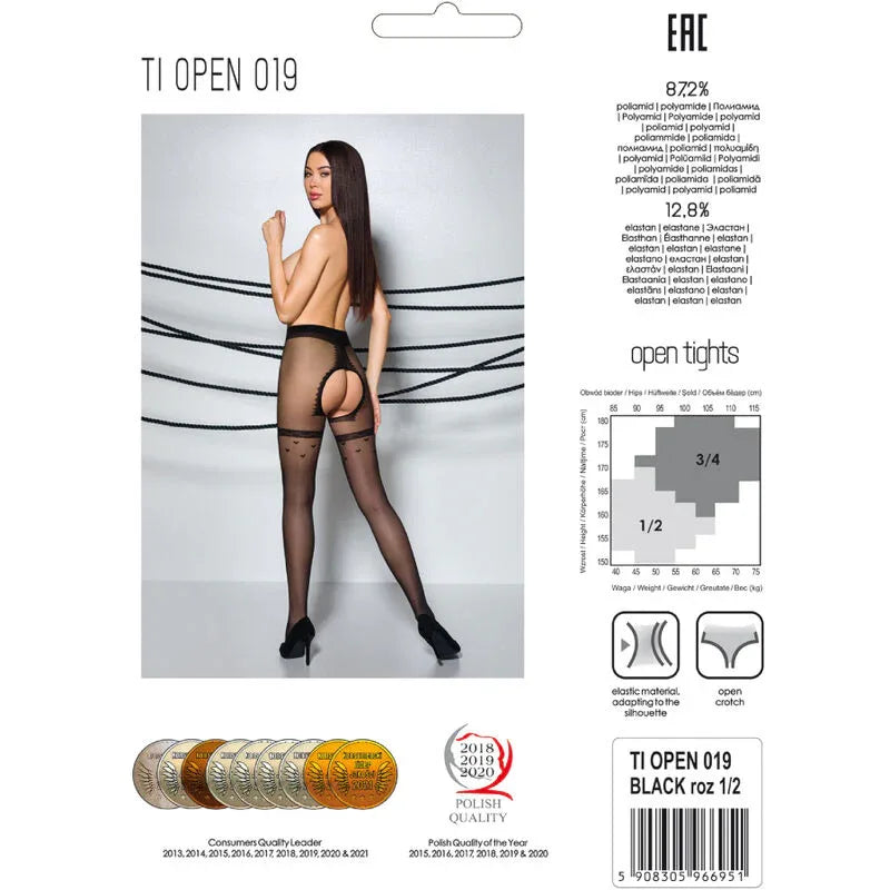 PASSION - TIOPEN 019 SCHWARZE STRUMPFHOSE 1/2 20 DEN - Vanelion Paradise