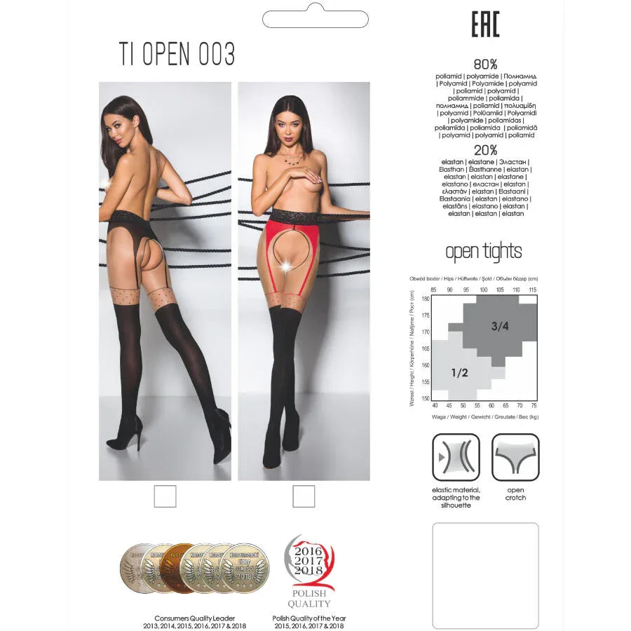 PASSION - TIOPEN 003 SCHWARZE STRUMPFHOSE 1/2 20/40 DEN - Vanelion Paradise
