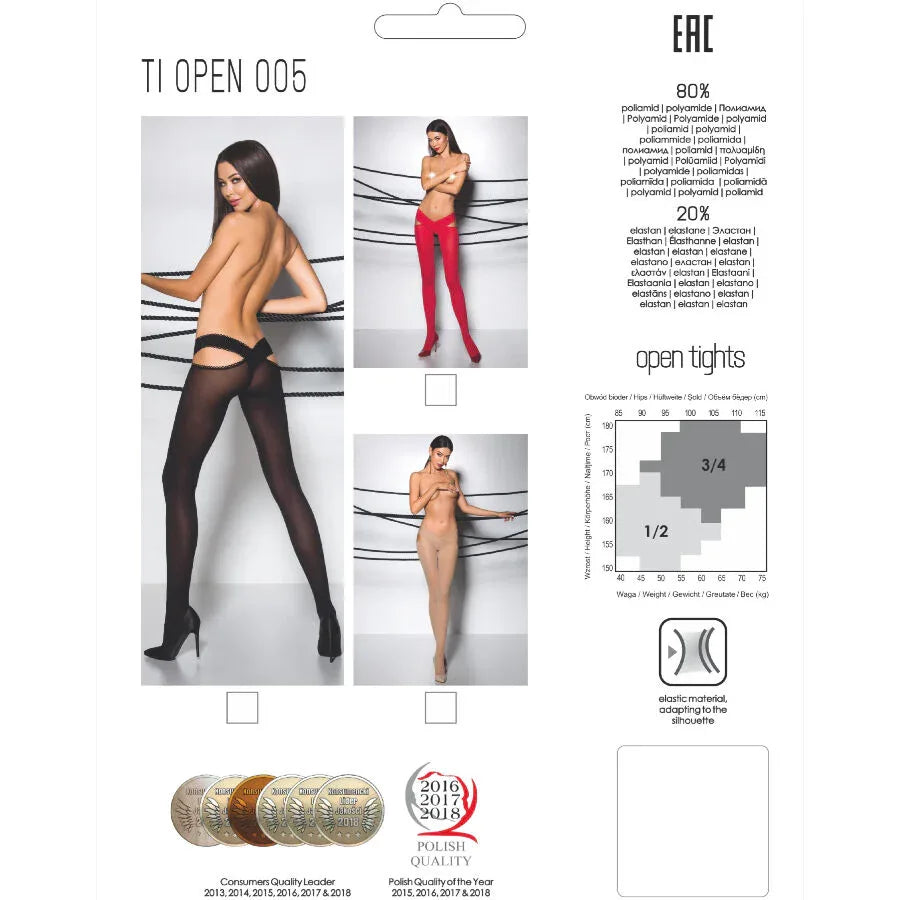 PASSION - TIOPEN 005 SCHWARZE STRUMPFHOSE 1/2 60 DEN - Vanelion Paradise
