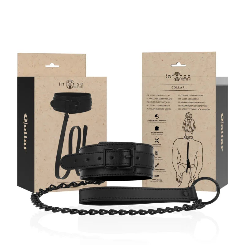INTENSE Fetish – Veganes Lederhalsband, verstellbar & diskret - Vanelion Paradise