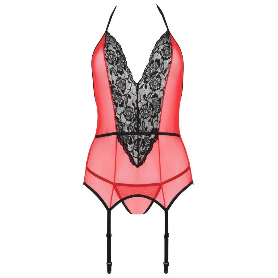 PASSION - PEONIA KORSETT EROTISCHE LINIE ROT S/M - Vanelion Paradise