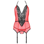 PASSION - PEONIA KORSETT EROTISCHE LINIE ROT L/XL