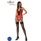 PASSION - PEONIA KORSETT EROTISCHE LINIE ROT L/XL