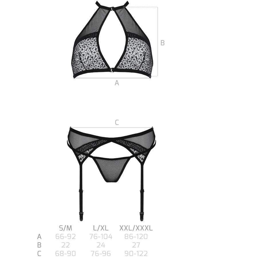 PASSION - SATARA SET EROTIKLINIE SCHWARZ S/M - Vanelion Paradise