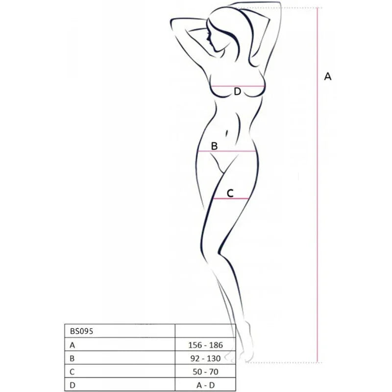PASSION - BS095 SCHWARZER BODYSTOCKING, EINE GRÖSSE - Vanelion Paradise