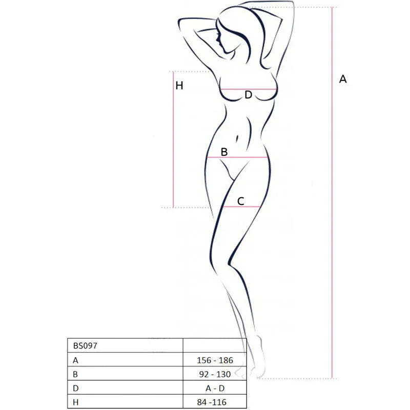 PASSION - BS097 SCHWARZER BODYSTOCKING, EINE GRÖSSE - Vanelion Paradise
