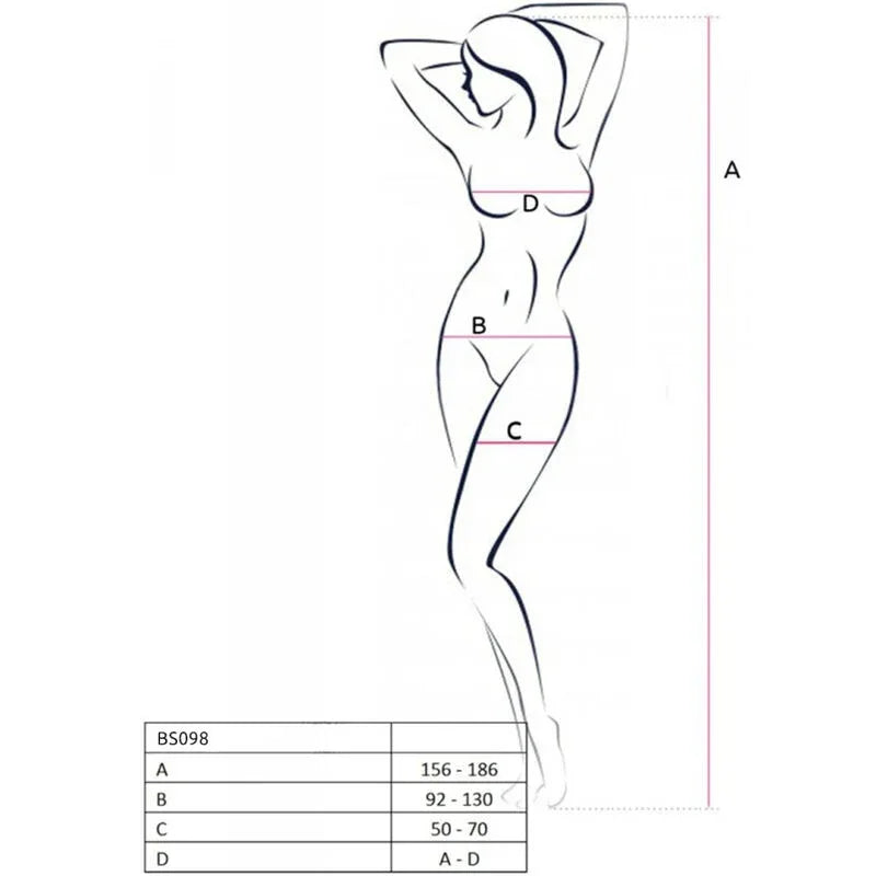 PASSION - BS098 SCHWARZER BODYSTOCKING, EINE GRÖSSE - Vanelion Paradise