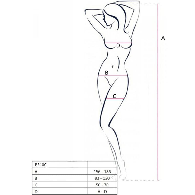 PASSION - BS100 BODYSTOCKING ROT EINE GRÖSSE