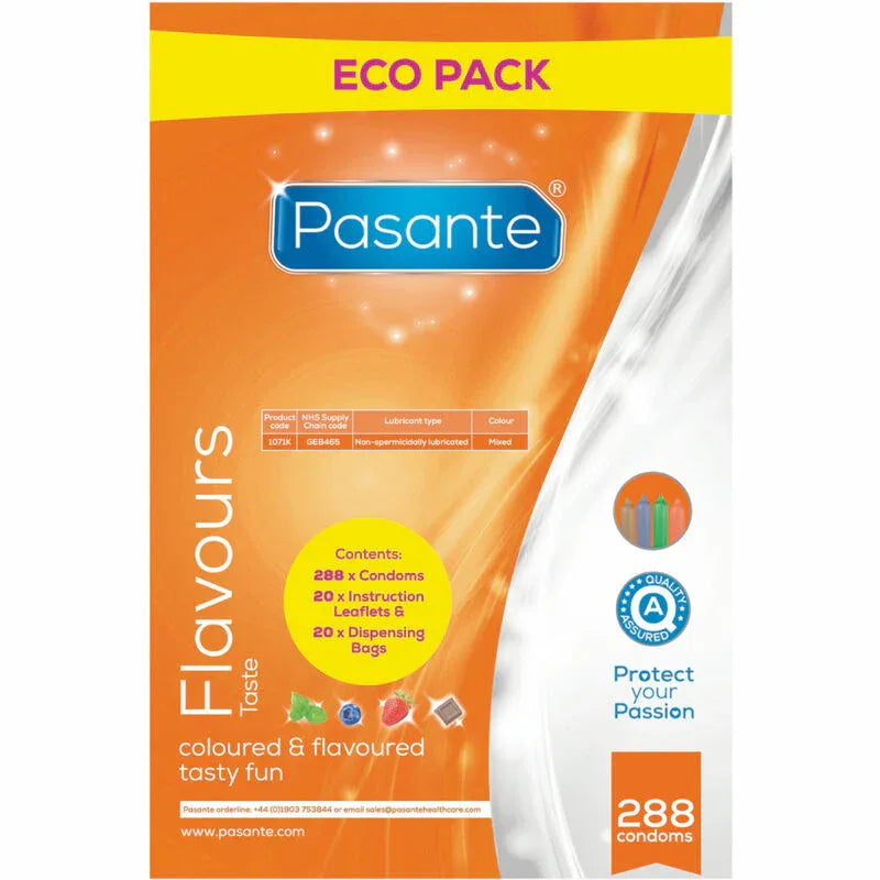 PASANTE - KONDOME ECO PACK AROMEN BEUTEL 288 EINHEITEN - Vanelion Paradise