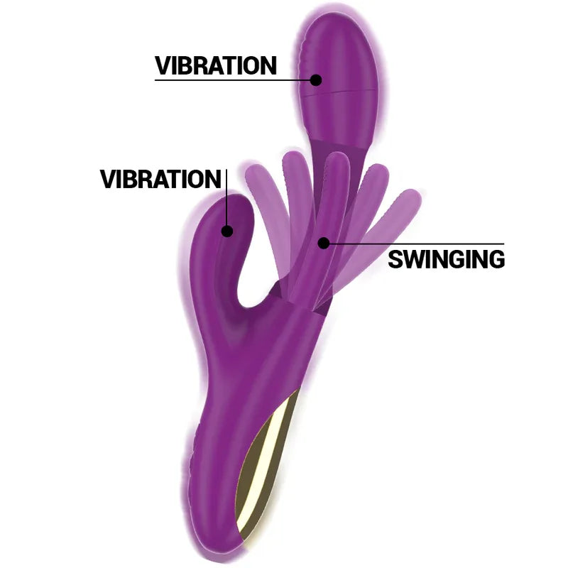 INTENSE - APOLO WIEDERAUFLADBARER MULTIFUNKTIONSVIBRATOR 7 VIBRATIONEN MIT LILA SCHWINGENDER ZUNGE - Vanelion Paradise