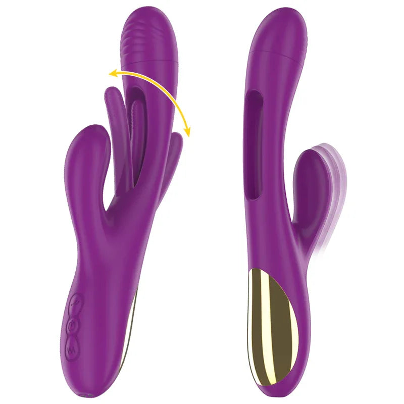 INTENSE - APOLO WIEDERAUFLADBARER MULTIFUNKTIONSVIBRATOR 7 VIBRATIONEN MIT LILA SCHWINGENDER ZUNGE - Vanelion Paradise