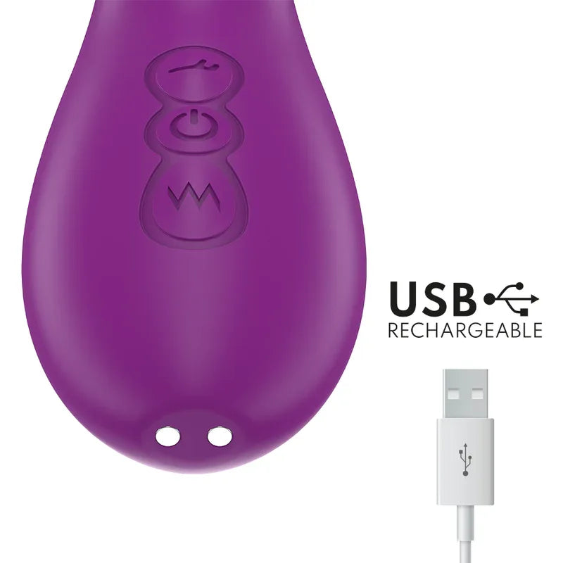 INTENSE - APOLO WIEDERAUFLADBARER MULTIFUNKTIONSVIBRATOR 7 VIBRATIONEN MIT LILA SCHWINGENDER ZUNGE - Vanelion Paradise
