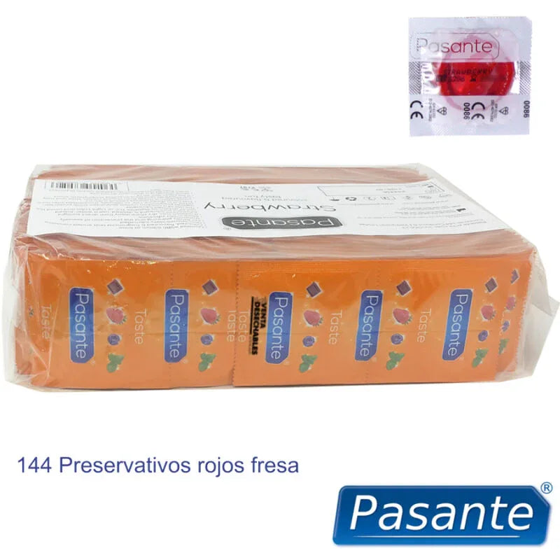 PASANTE - KONDOME GESCHMACK ERDBEERE BEUTEL 144 EINHEITEN - Vanelion Paradise