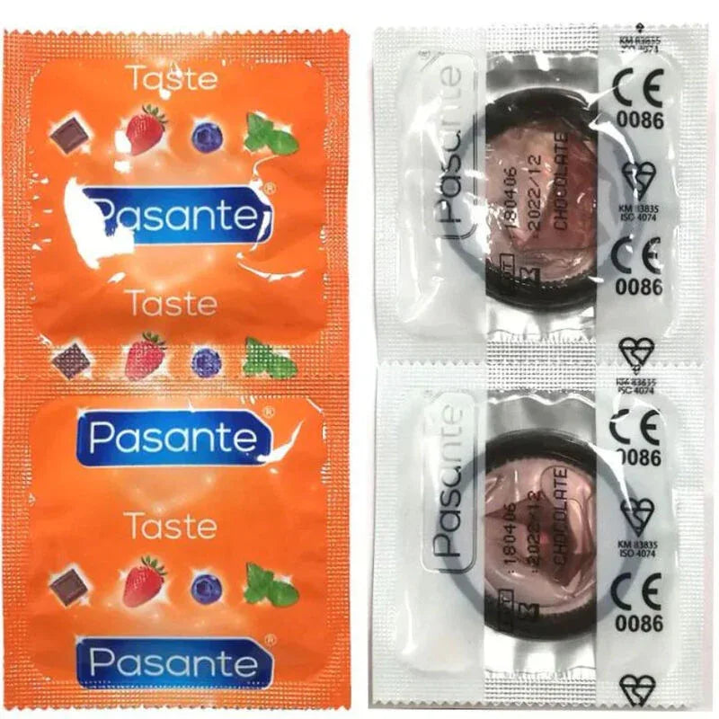 PASANTE - KONDOME GESCHMACK SCHOKOLADE VERSUCHUNG BEUTEL 144 EINHEITEN - Vanelion Paradise