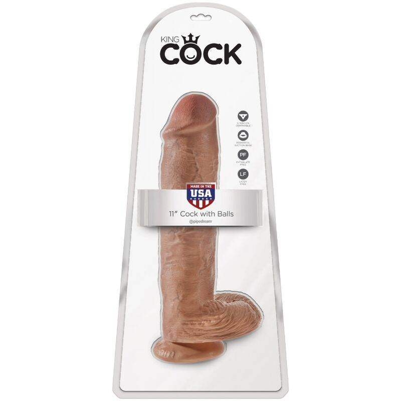 KING COCK - REALISTISCHER PENIS MIT KUGELN 22.6 CM KARAMELL - Vanelion Paradise