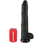 KING COCK - REALISTISCHER PENIS MIT EIER 30.5 CM SCHWARZ - Vanelion Paradise