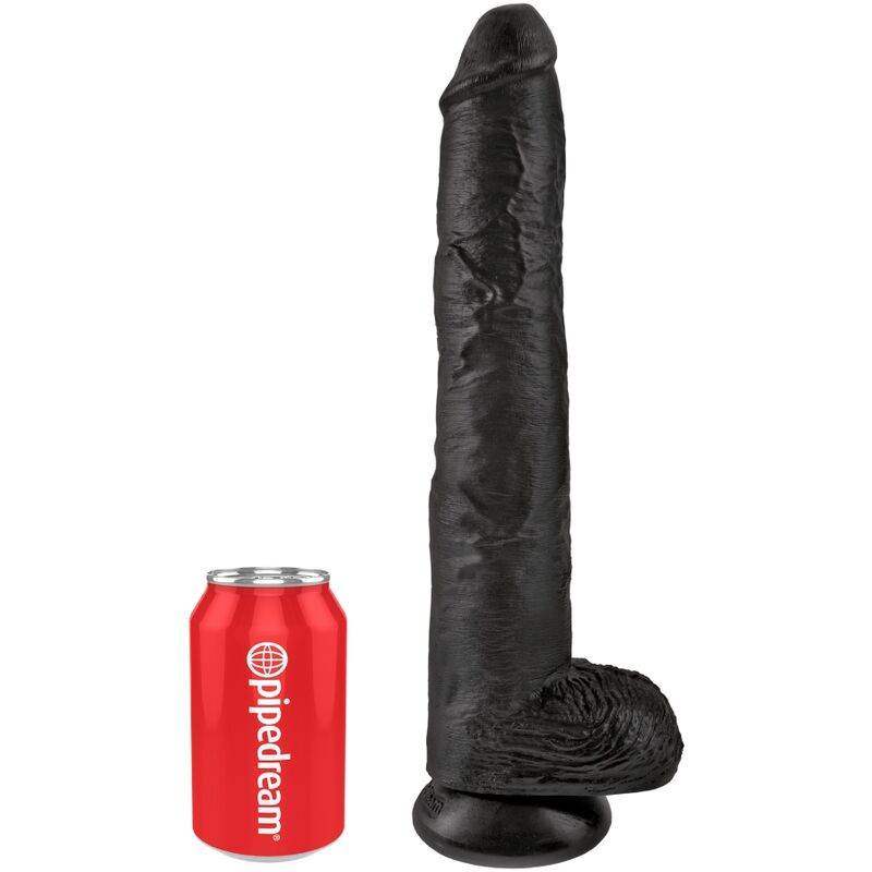 KING COCK - REALISTISCHER PENIS MIT EIER 30.5 CM SCHWARZ - Vanelion Paradise