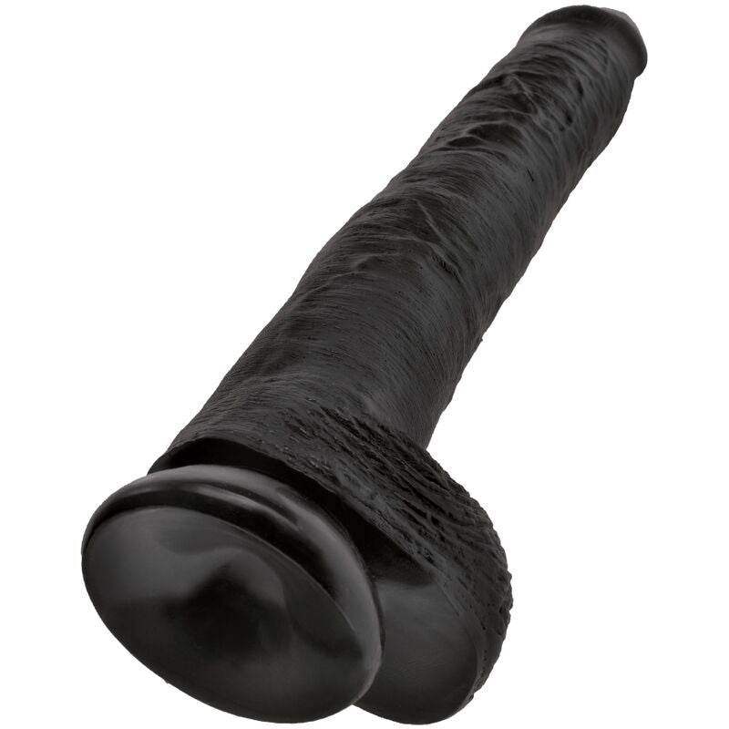 KING COCK - REALISTISCHER PENIS MIT EIER 30.5 CM SCHWARZ - Vanelion Paradise