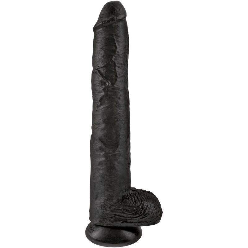 KING COCK - REALISTISCHER PENIS MIT EIER 30.5 CM SCHWARZ - Vanelion Paradise