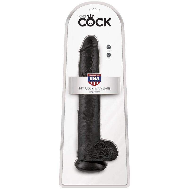 KING COCK - REALISTISCHER PENIS MIT EIER 30.5 CM SCHWARZ - Vanelion Paradise