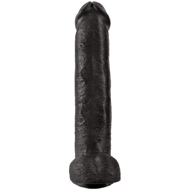 KING COCK - REALISTISCHER PENIS MIT EIER 34.2 CM SCHWARZ - Vanelion Paradise