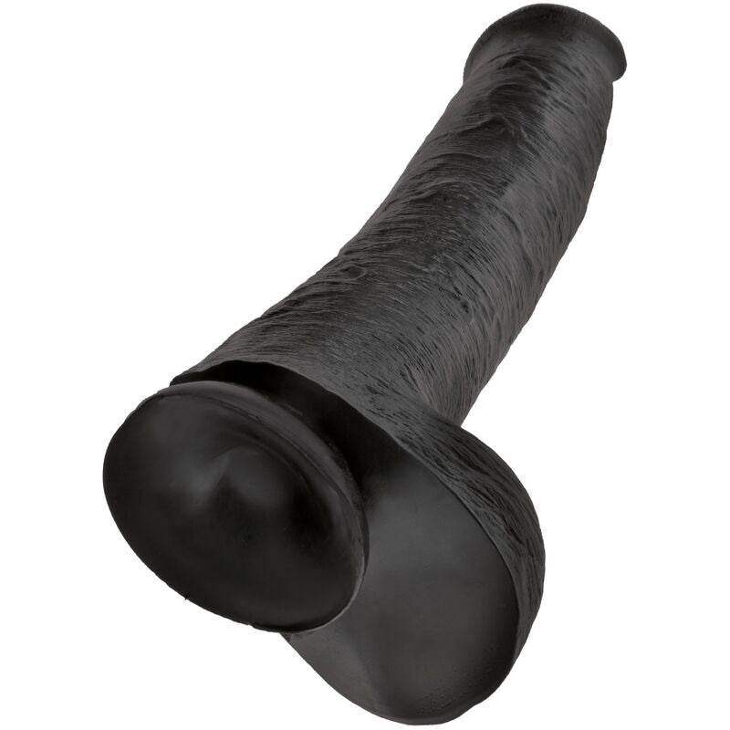 KING COCK - REALISTISCHER PENIS MIT EIER 34.2 CM SCHWARZ - Vanelion Paradise