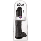 KING COCK - REALISTISCHER PENIS MIT EIER 34.2 CM SCHWARZ - Vanelion Paradise