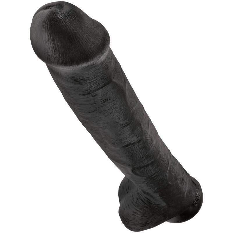 KING COCK - REALISTISCHER PENIS MIT EIER 34.2 CM SCHWARZ - Vanelion Paradise