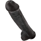 KING COCK - REALISTISCHER PENIS MIT EIER 34.2 CM SCHWARZ - Vanelion Paradise