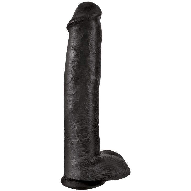 KING COCK - REALISTISCHER PENIS MIT EIER 34.2 CM SCHWARZ - Vanelion Paradise