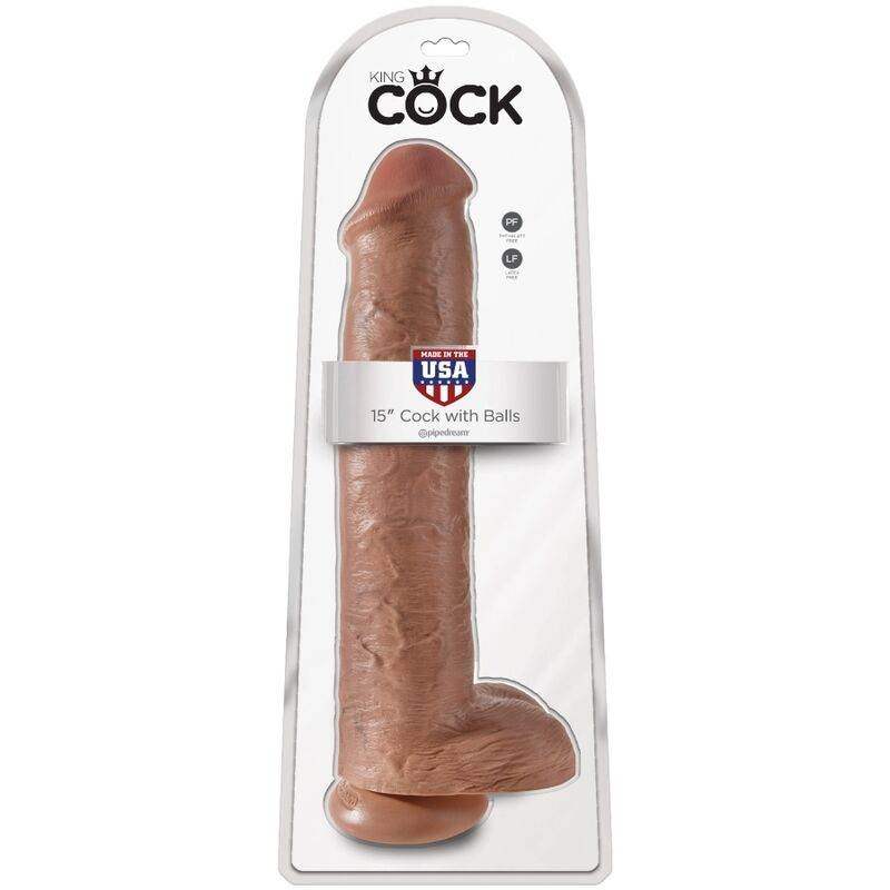 KING COCK - REALISTISCHER PENIS MIT KUGELN 34.2 CM KARAMELL - Vanelion Paradise