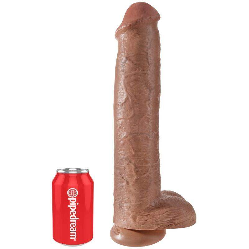 KING COCK - REALISTISCHER PENIS MIT KUGELN 34.2 CM KARAMELL - Vanelion Paradise
