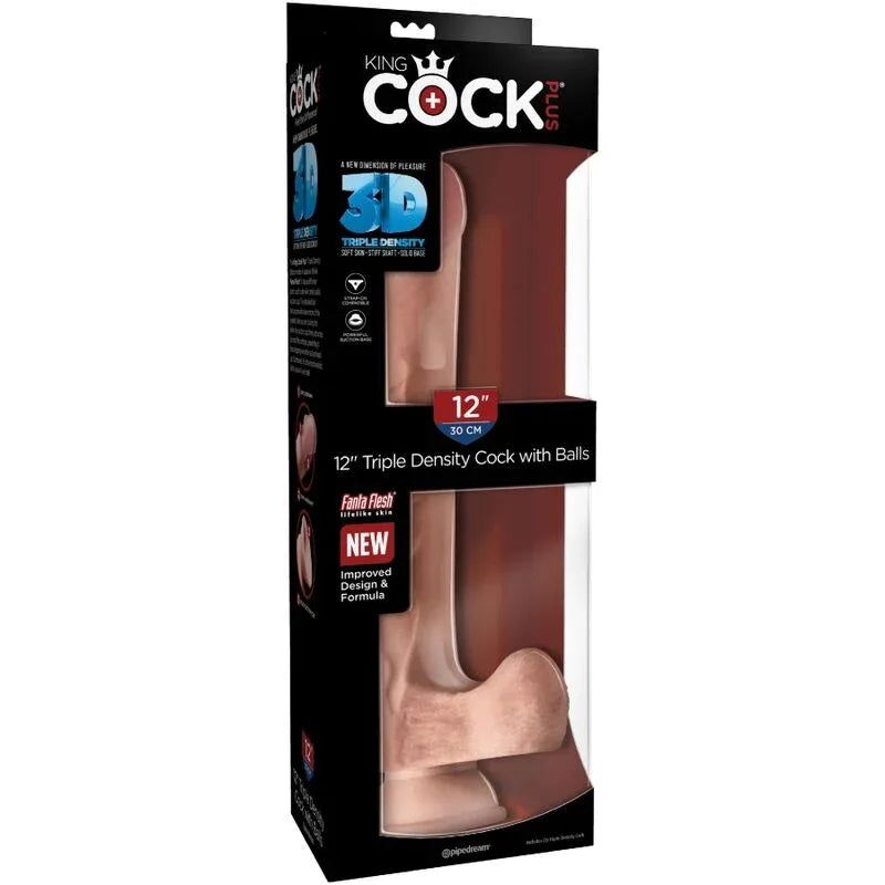 KING COCK - REALISTISCHER PENIS MIT 3D-KUGELN 24.8 CM LICHT - Vanelion Paradise