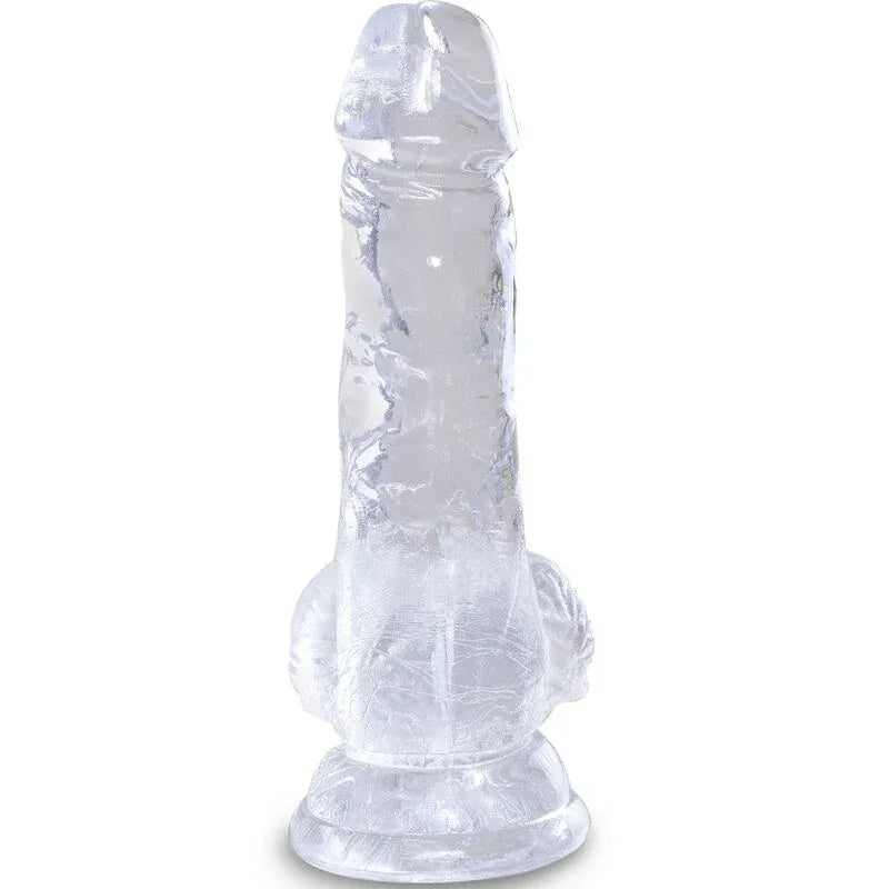 KING COCK - CLEAR REALISTISCHER PENIS MIT EIEREN 10.1 CM TRANSPARENT - Vanelion Paradise