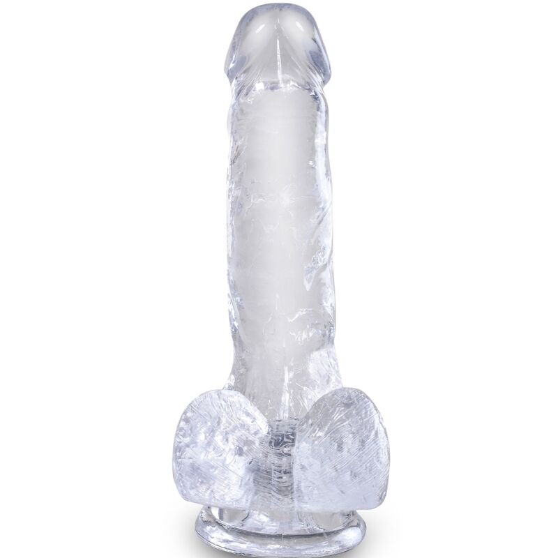 KING COCK - CLEAR REALISTISCHER PENIS MIT EIEREN 13.5 CM TRANSPARENT