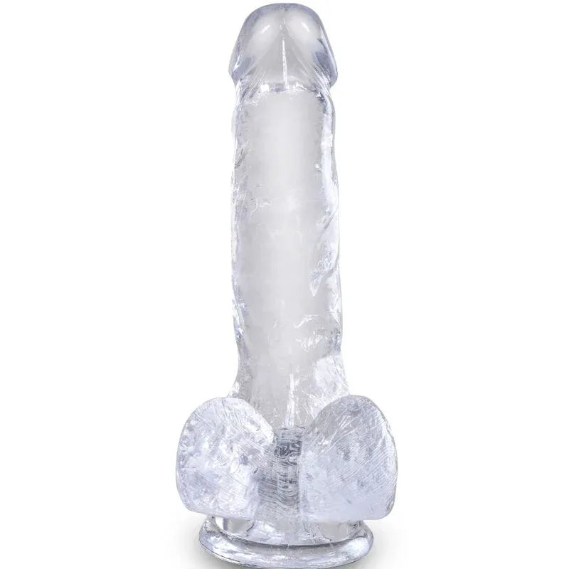 KING COCK - CLEAR REALISTISCHER PENIS MIT EIEREN 13.5 CM TRANSPARENT - Vanelion Paradise