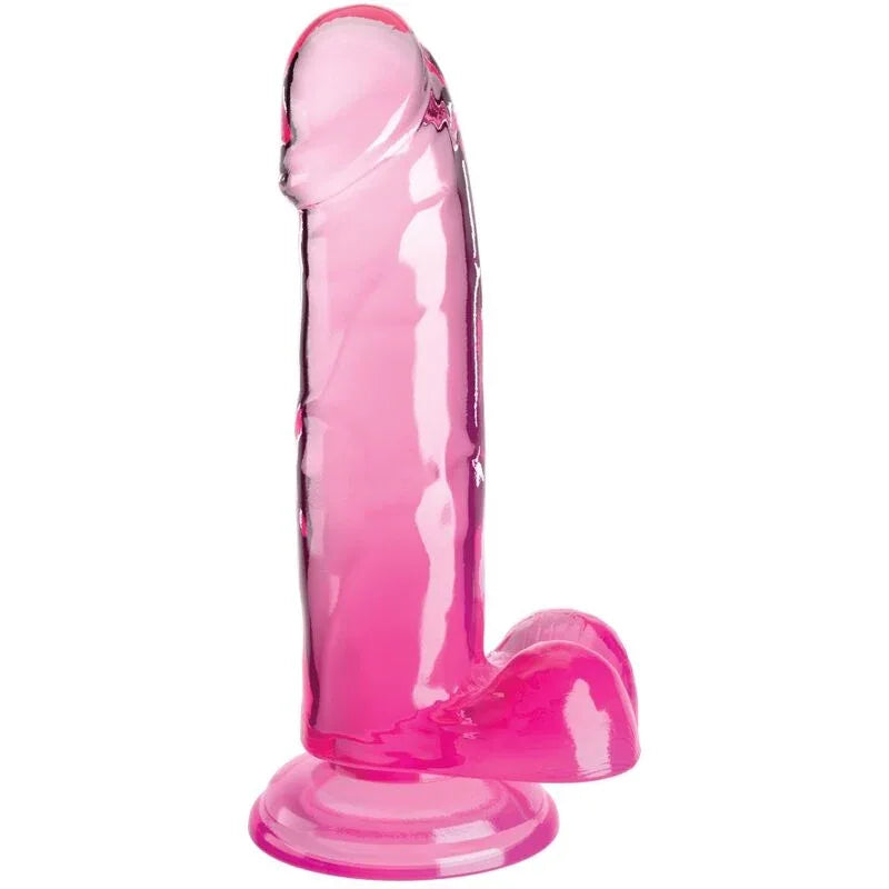 KING COCK - CLEAR REALISTISCHER PENIS MIT KUGELN 15.2 CM ROSA - Vanelion Paradise