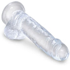 KING COCK - CLEAR REALISTISCHER PENIS MIT EIEREN 15.2 CM TRANSPARENT - Vanelion Paradise