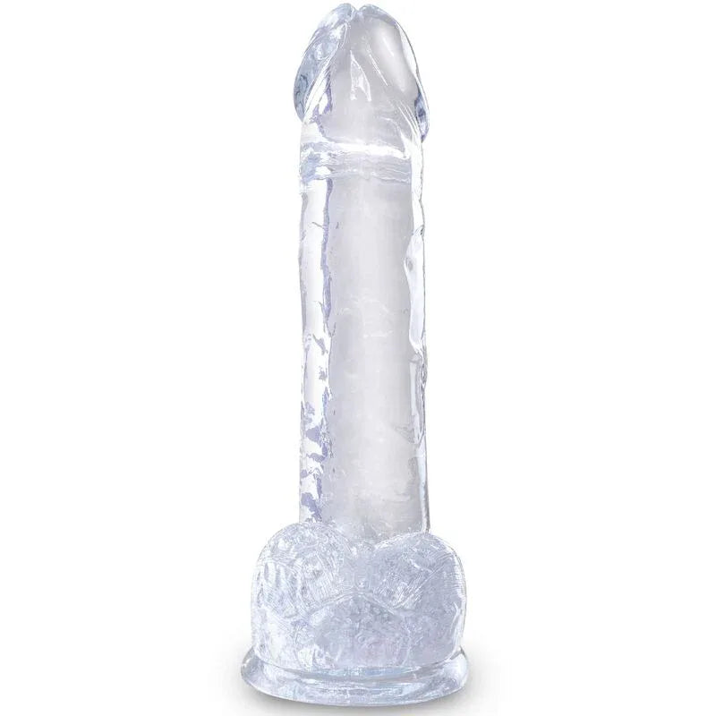 KING COCK - CLEAR REALISTISCHER PENIS MIT EIEREN 15.2 CM TRANSPARENT - Vanelion Paradise