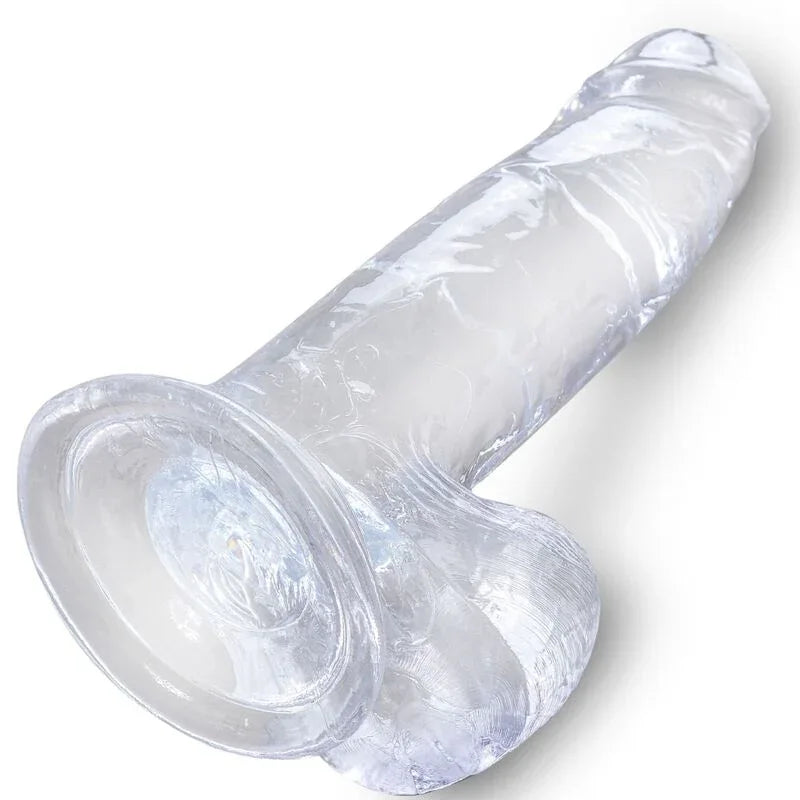 KING COCK - CLEAR REALISTISCHER PENIS MIT EIEREN 15.2 CM TRANSPARENT - Vanelion Paradise