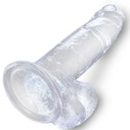 KING COCK - CLEAR REALISTISCHER PENIS MIT EIEREN 15.2 CM TRANSPARENT - Vanelion Paradise