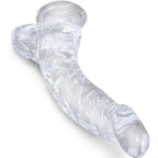 KING COCK - CLEAR REALISTISCH GEBOGENER PENIS MIT 16.5 CM TRANSPARENTEN EIEREN - Vanelion Paradise